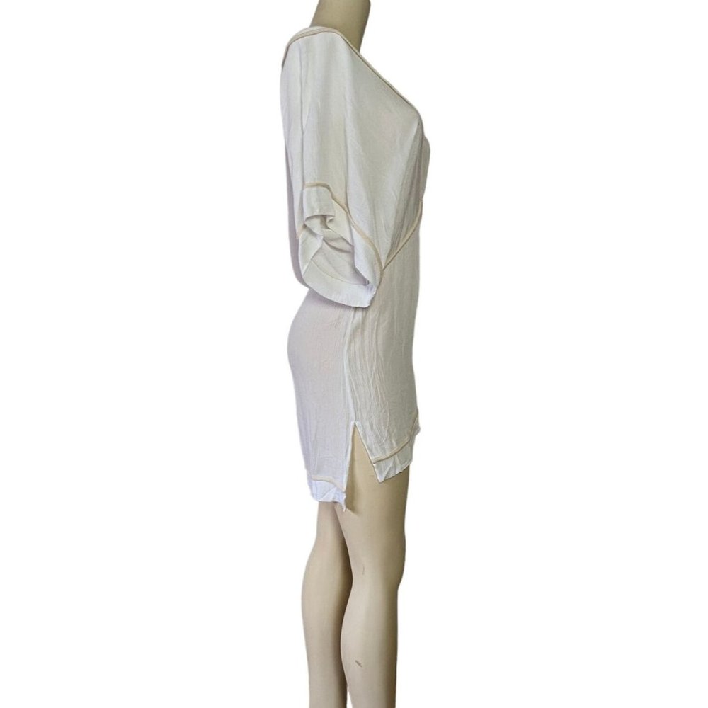 ViX Paula Harmanny off-white‎ rayon Tunic Swimsuit Beach gauze like Coverup - Picture 6 of 8